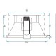 Foco empotrar Cuadrado Konica 102x102mm, para Lámpara GU10/MR16, Blanco ó Negro